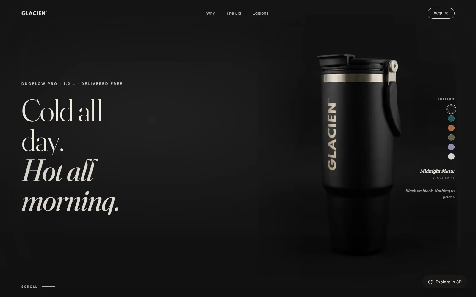 Glacien, the drinkware brand and commerce system operated by B2B Web Systems